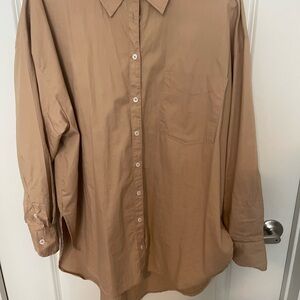 Anthropologie Women’s Button-Up Shirt in Camel Tan